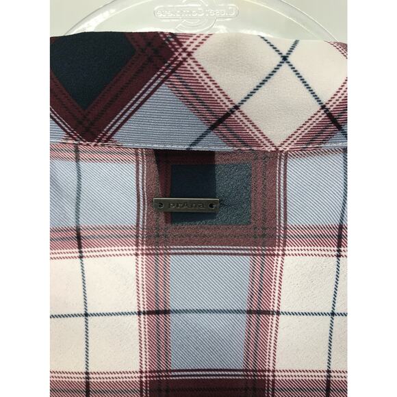 Prana Nautical Plaid Snap Front Flit Maxi Shirt Womens L - Picture 11 of 11